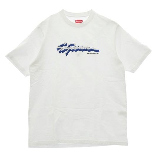 Supreme シュプリーム 22AW Shadow Script S/S Top シャドウスクリプト Tシャツ 半袖カットソー ホワイト系 M【中古】
