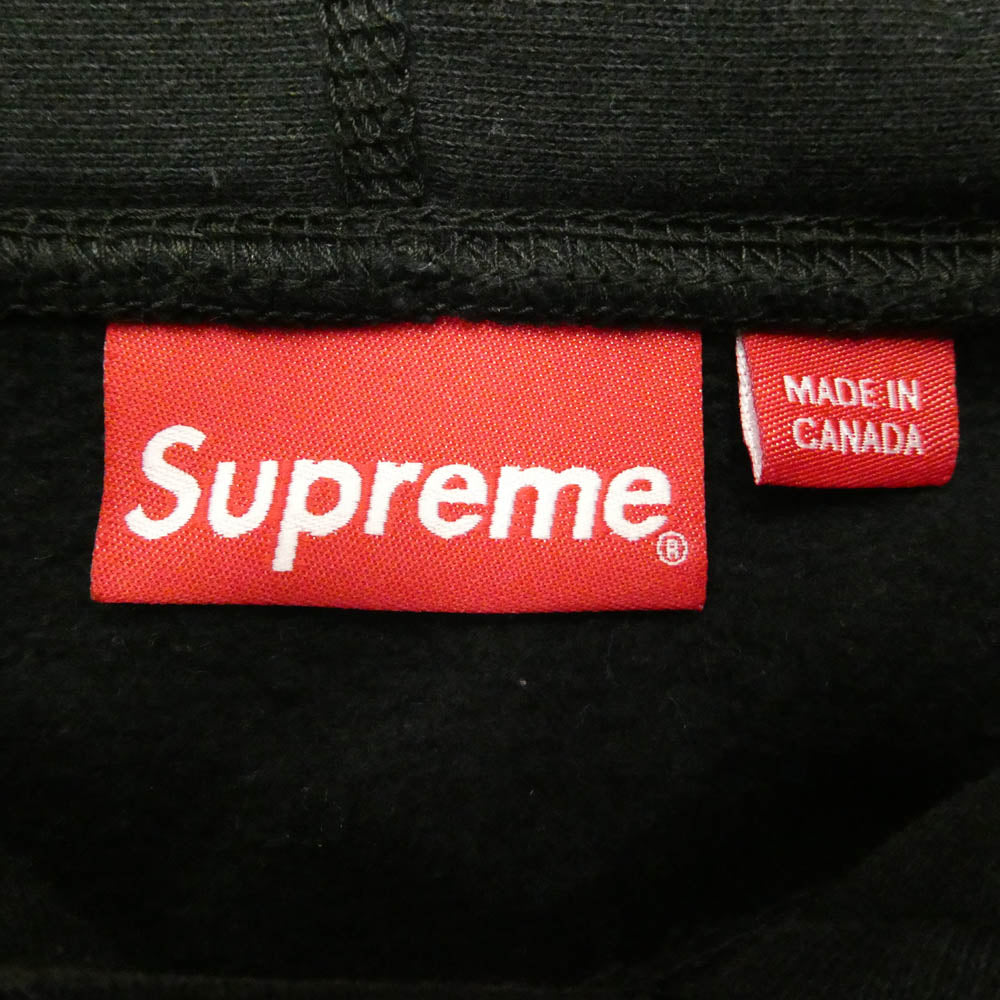 Supreme シュプリーム 18AW Classic Script Hooded Sweatshirt クラシック スクリプト刺繍 プルオーバー フーディ パーカー ブラック系 M【中古】