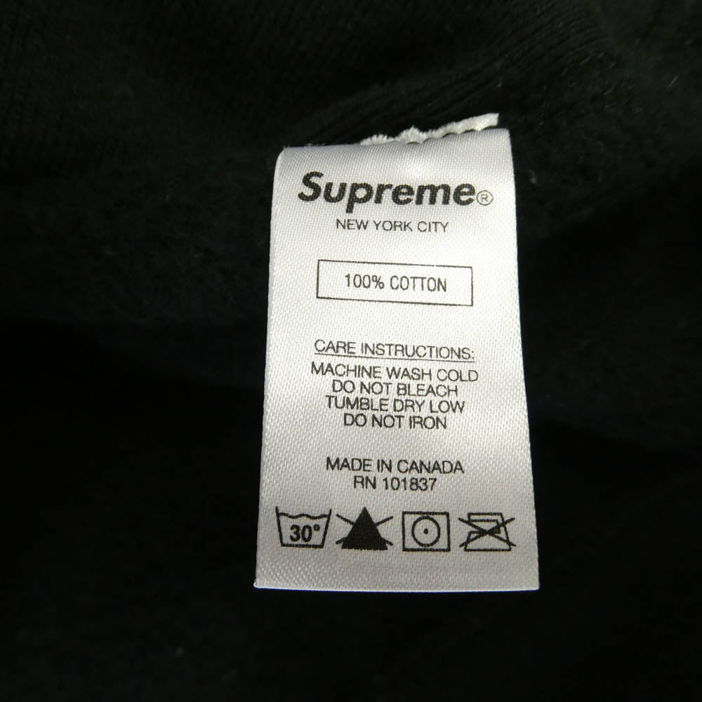 Supreme シュプリーム 18AW Classic Script Hooded Sweatshirt クラシック スクリプト刺繍 プルオーバー フーディ パーカー ブラック系 M【中古】