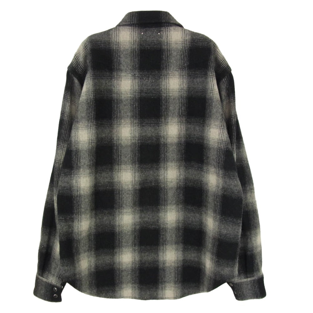 MINEDENIM マインデニム 23AW 2310-5001-97-022 Ombre Check Flannel RF Western SH オンブレチェック フランネル ウール ウエスタンシャツ 長袖シャツ ブラック系 2【中古】