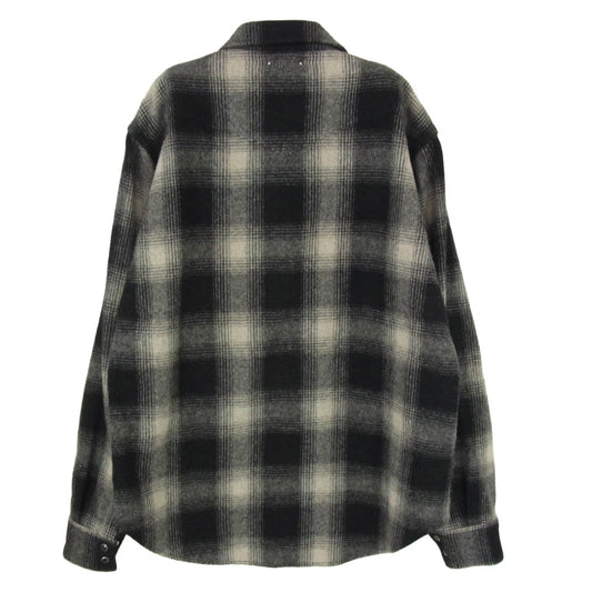 MINEDENIM マインデニム 23AW 2310-5001-97-022 Ombre Check Flannel RF Western SH オンブレチェック フランネル ウール ウエスタンシャツ 長袖シャツ ブラック系 2【中古】