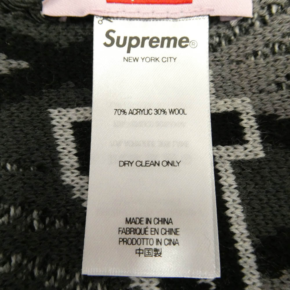 Supreme シュプリーム MARTIN ROSE マーティンローズ 24AW Scarf ロゴデザイン フリンジ マフラー スカーフ ブラック系 グレー系 140×20cm【極上美品】【中古】