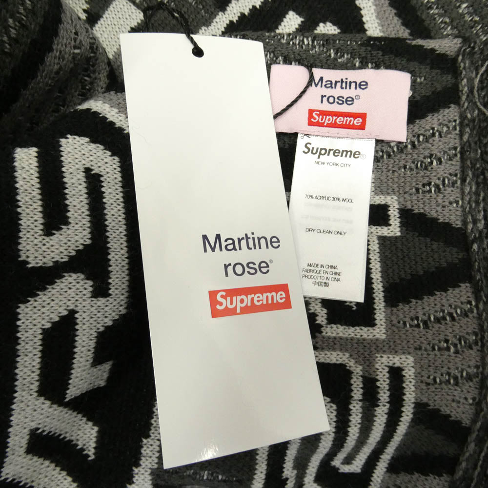 Supreme シュプリーム MARTIN ROSE マーティンローズ 24AW Scarf ロゴデザイン フリンジ マフラー スカーフ ブラック系 グレー系 140×20cm【極上美品】【中古】