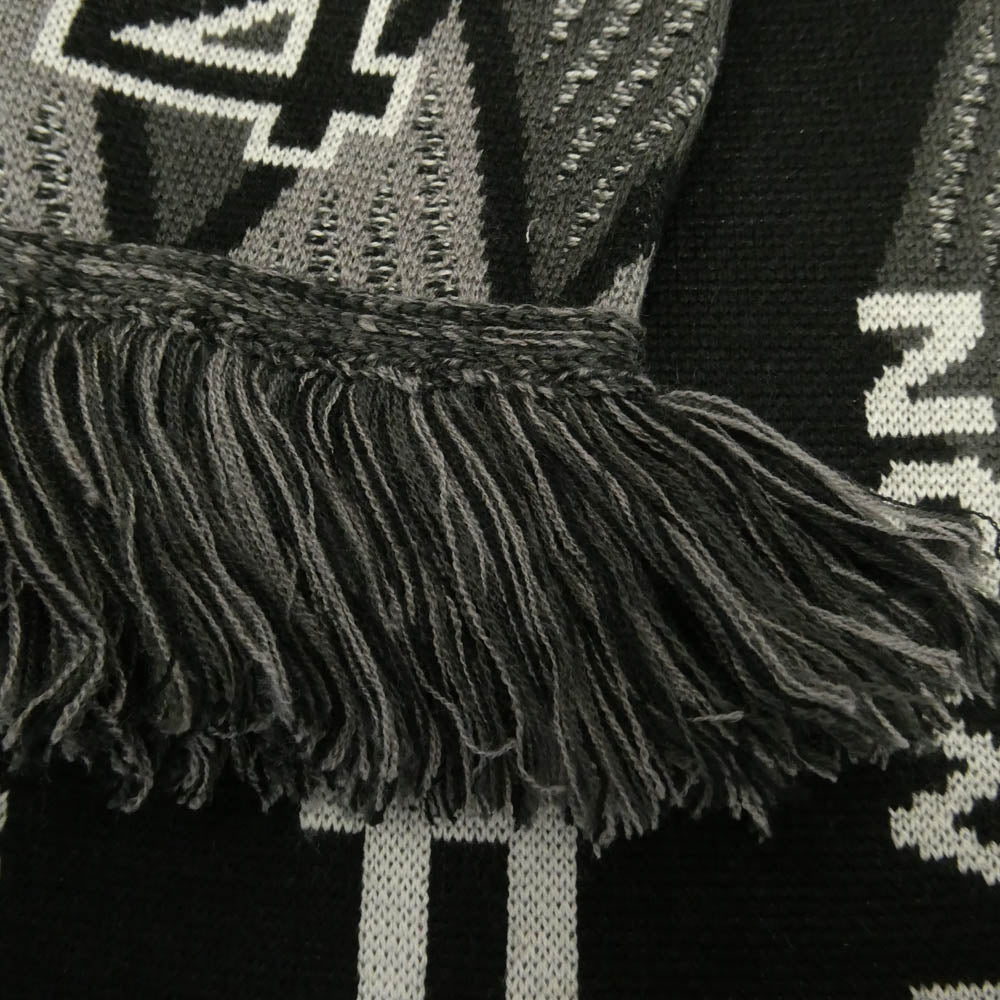 Supreme シュプリーム MARTIN ROSE マーティンローズ 24AW Scarf ロゴデザイン フリンジ マフラー スカーフ ブラック系 グレー系 140×20cm【極上美品】【中古】