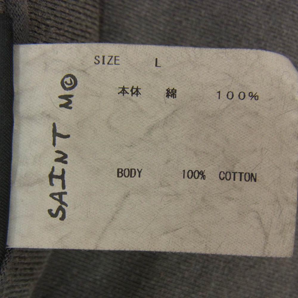 SAINT MICHAEL セントマイケル 23SS SM-S23-0000-006 ST SYSTEM S/S Tee ヴィンテージ加工 フロントロゴ Tシャツ 半袖カットソー チャコール系 XL【中古】