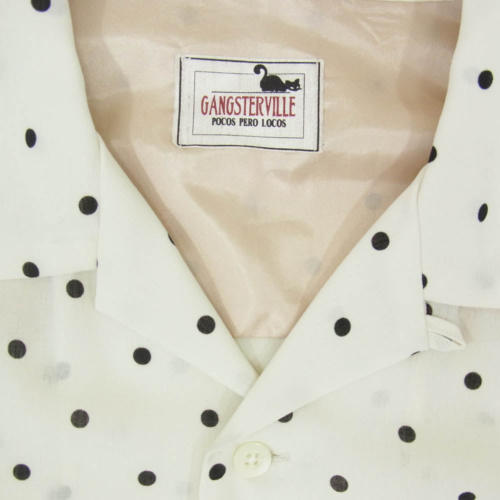 GANGSTERVILLE ギャングスタービル 20SS GSV-20-SS-15 DIAMONDS L/S SHIRTS MUSTARD ドット柄 オープンカラー 長袖シャツ オフホワイト系 M【中古】