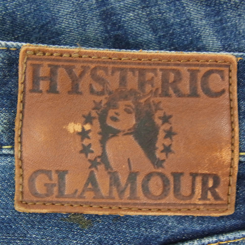 HYSTERIC GLAMOUR ヒステリックグラマー 0213AP13 RW CLASH加工 スタッズ ストレート デニム パンツ インディゴブルー系 30【中古】