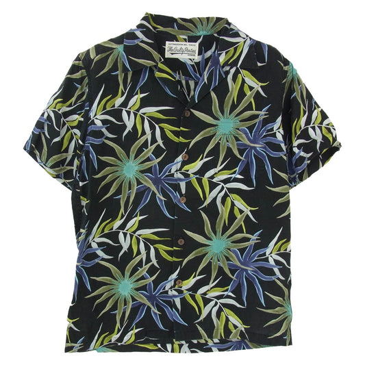 WACKO MARIA ワコマリア 16SS PRINTED FLOWER S/S HAWAIAN SHIRTS フラワー柄 ハワイアン オープンカラーシャツ 開襟 半袖シャツ ブラック系 S【中古】