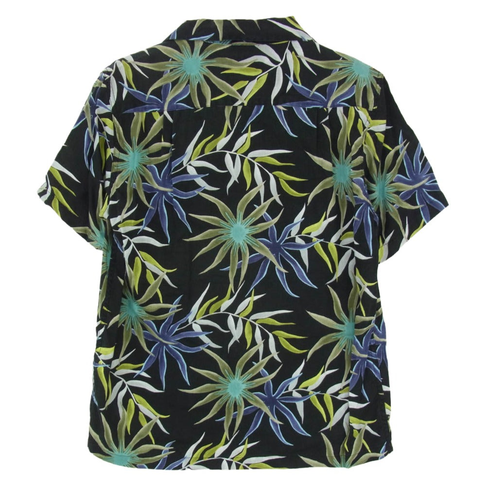 WACKO MARIA ワコマリア 16SS PRINTED FLOWER S/S HAWAIAN SHIRTS フラワー柄 ハワイアン オープンカラーシャツ 開襟 半袖シャツ ブラック系 S【中古】