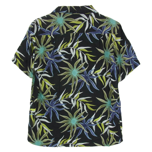 WACKO MARIA ワコマリア 16SS PRINTED FLOWER S/S HAWAIAN SHIRTS フラワー柄 ハワイアン オープンカラーシャツ 開襟 半袖シャツ ブラック系 S【中古】