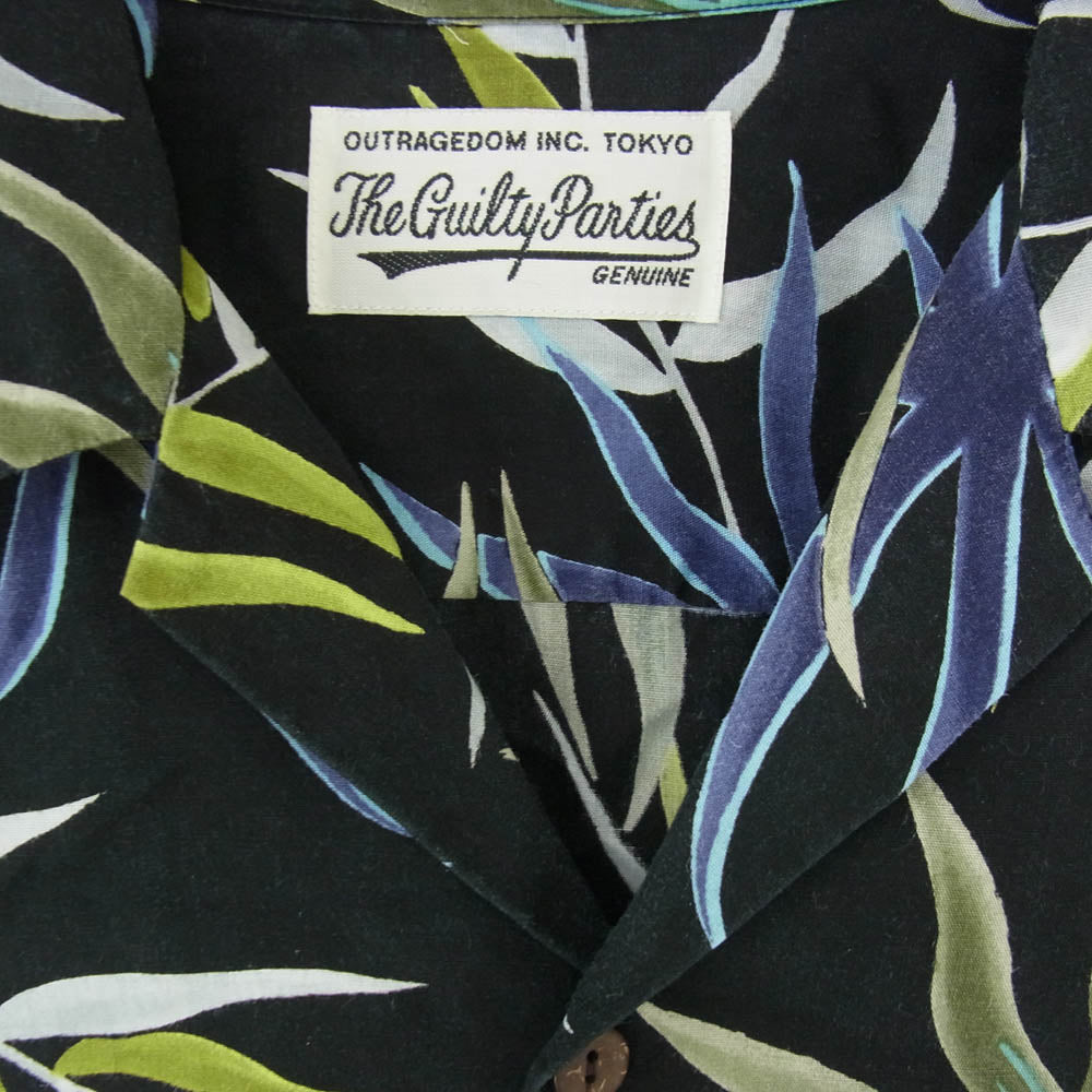 WACKO MARIA ワコマリア 16SS PRINTED FLOWER S/S HAWAIAN SHIRTS フラワー柄 ハワイアン オープンカラーシャツ 開襟 半袖シャツ ブラック系 S【中古】
