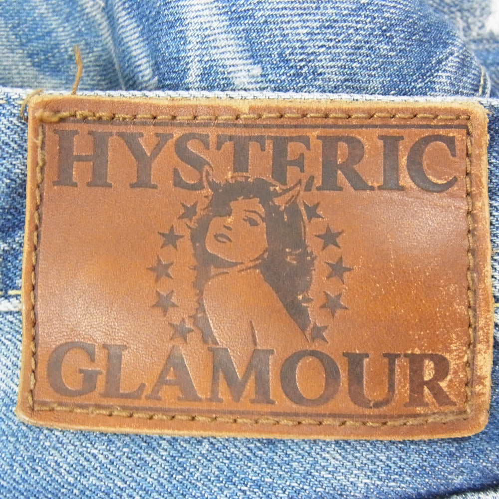 HYSTERIC GLAMOUR ヒステリックグラマー 0222AP05 VSR加工 スタッズ ストレート デニム パンツ インディゴブルー系 30【中古】