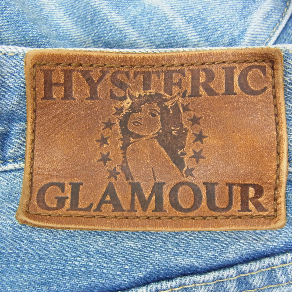 HYSTERIC GLAMOUR ヒステリックグラマー 0212AP03 SP加工 WR クラッシュリペア加工 スタッズ ストレートデニムパンツ インディゴブルー系 32【中古】