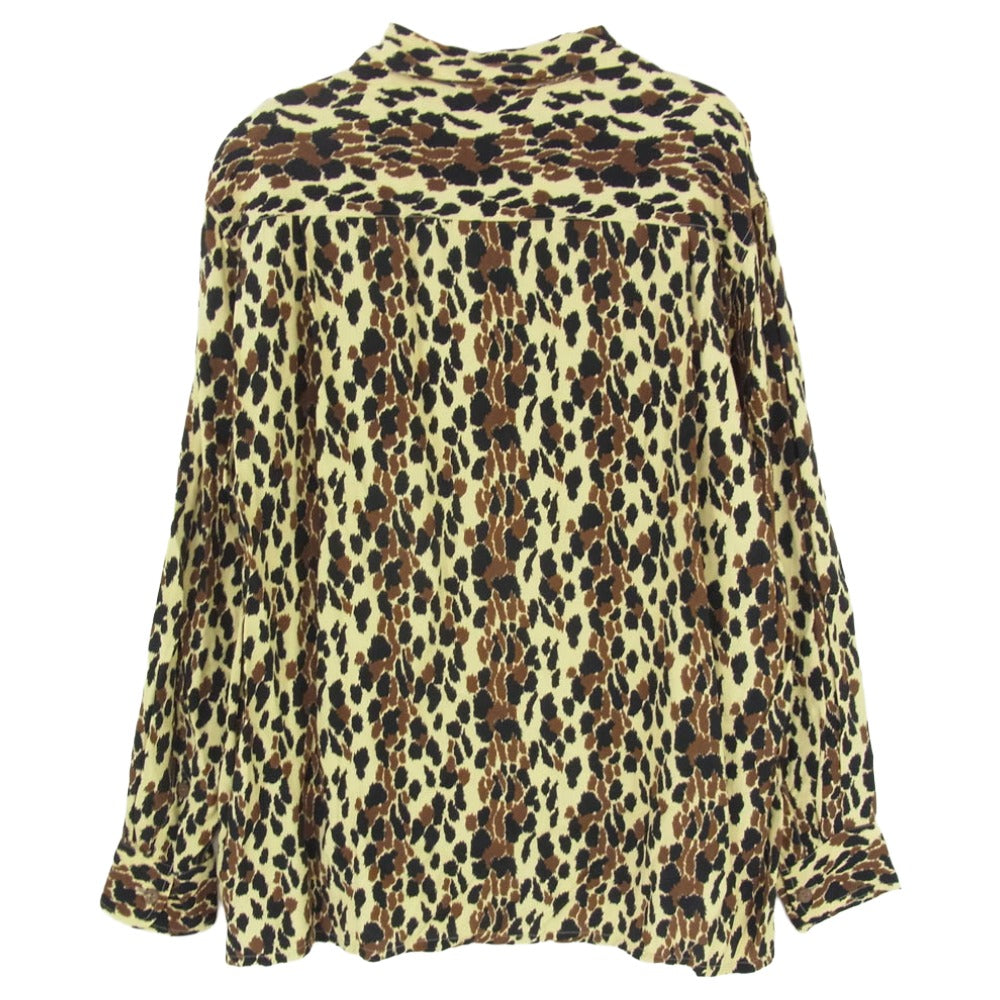 WACKO MARIA ワコマリア 21SS 21SSE-WMS-HI08 HAWAIIAN SHIRT L/S レオパード柄 ハワイアン レーヨン オープンカラーシャツ 開襟 長袖シャツ ブラウン系 M【中古】