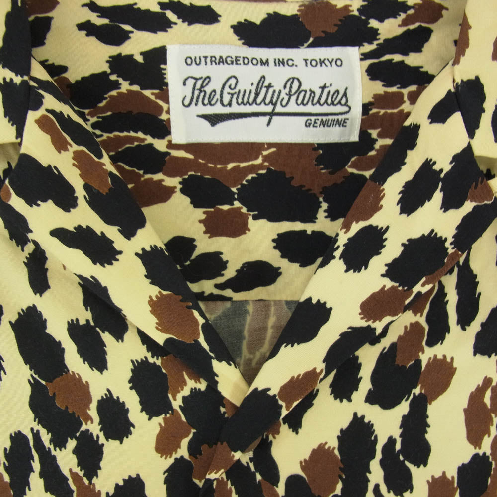 WACKO MARIA ワコマリア 21SS 21SSE-WMS-HI08 HAWAIIAN SHIRT L/S レオパード柄 ハワイアン レーヨン オープンカラーシャツ 開襟 長袖シャツ ブラウン系 M【中古】
