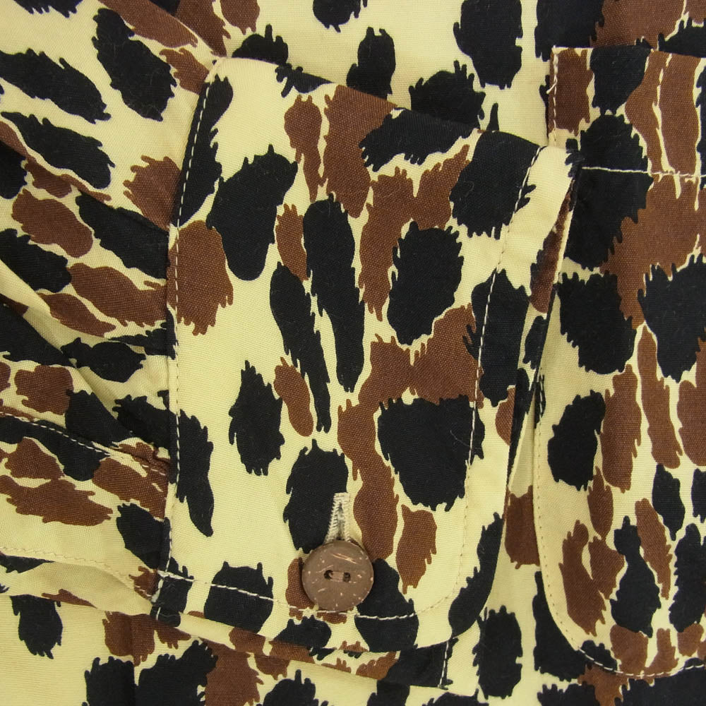 WACKO MARIA ワコマリア 21SS 21SSE-WMS-HI08 HAWAIIAN SHIRT L/S レオパード柄 ハワイアン レーヨン オープンカラーシャツ 開襟 長袖シャツ ブラウン系 M【中古】