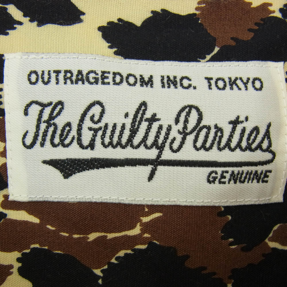 WACKO MARIA ワコマリア 21SS 21SSE-WMS-HI08 HAWAIIAN SHIRT L/S レオパード柄 ハワイアン レーヨン オープンカラーシャツ 開襟 長袖シャツ ブラウン系 M【中古】