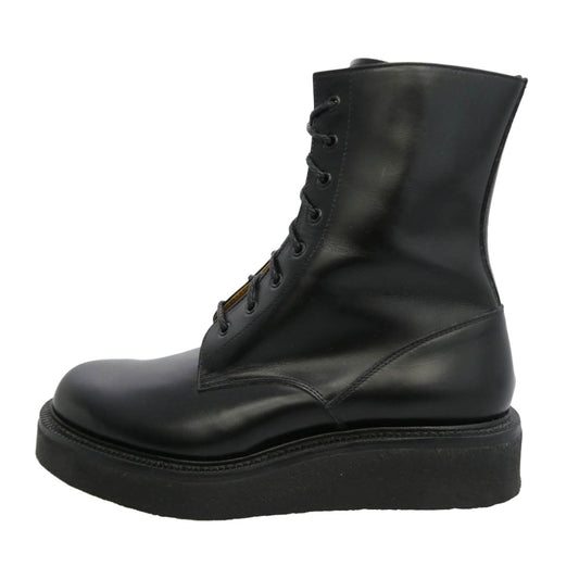 foot the coacher フットザコーチャー ZIP UP PLAIN クレープソール サイドジップ レースアップ ブーツ ブラック系 9【中古】