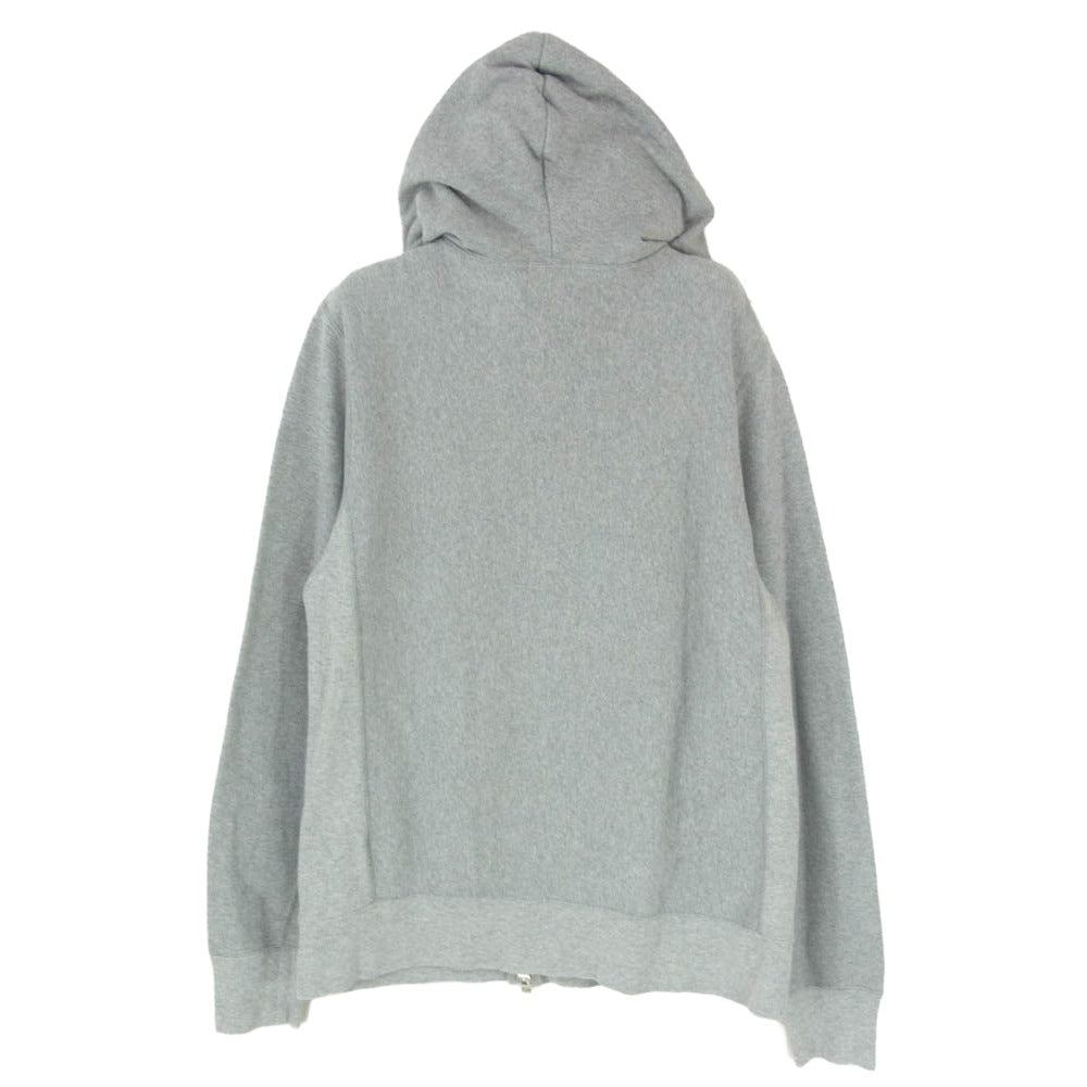 A BATHING APE アベイシングエイプ 11AW × KAWS MILO カウズ FULL ZIP HOODIE ベイビーマイロ 人体模型 ダブルジップ パーカー グレー系 M【中古】