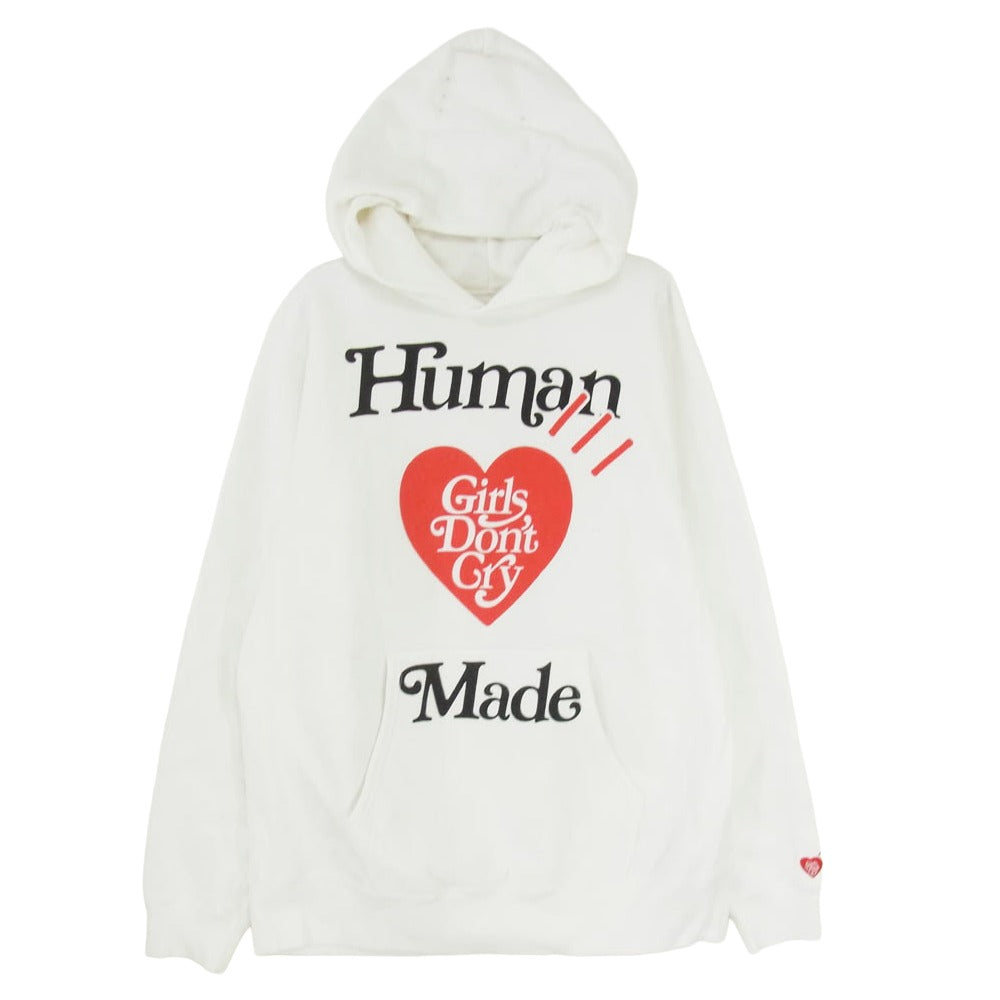 HUMAN MADE ヒューマンメイド 19AW × Girls Don’t Cry ガールズドントクライ VERDY HARAJUKU DAY PIZZA HOODIE ロゴプリント プルオーバーパーカー フーディ ホワイト系 M【中古】