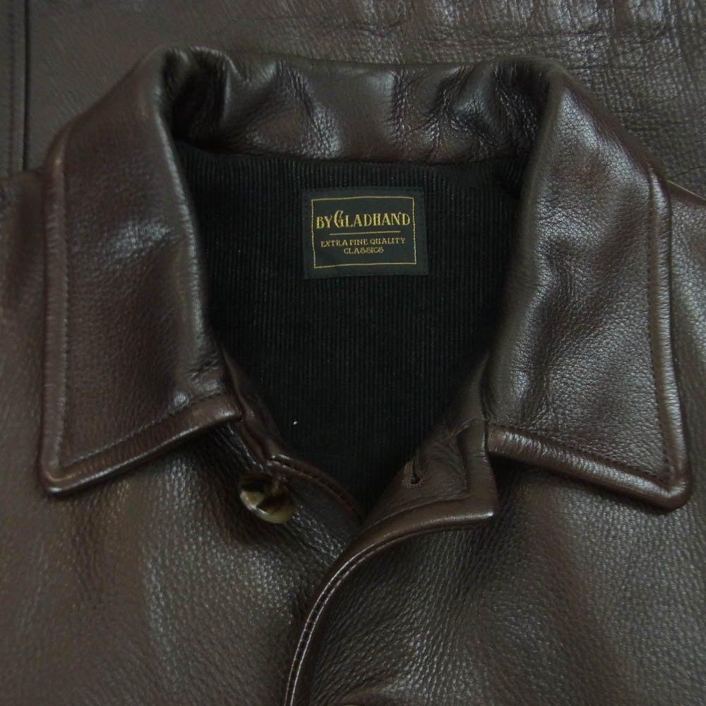 BY GLADHAND バイグラッドハンド 17AW BYGH-17-AW-01 GOODFELLOWS COWHIDE 裏地コーデュロイ カウ レザー ジャケット ダークブラウン系 M【中古】