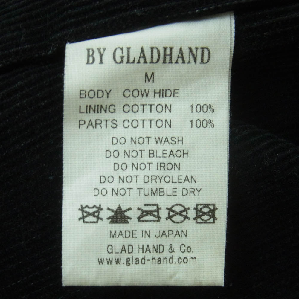 BY GLADHAND バイグラッドハンド 17AW BYGH-17-AW-01 GOODFELLOWS COWHIDE 裏地コーデュロイ カウ レザー ジャケット ダークブラウン系 M【中古】