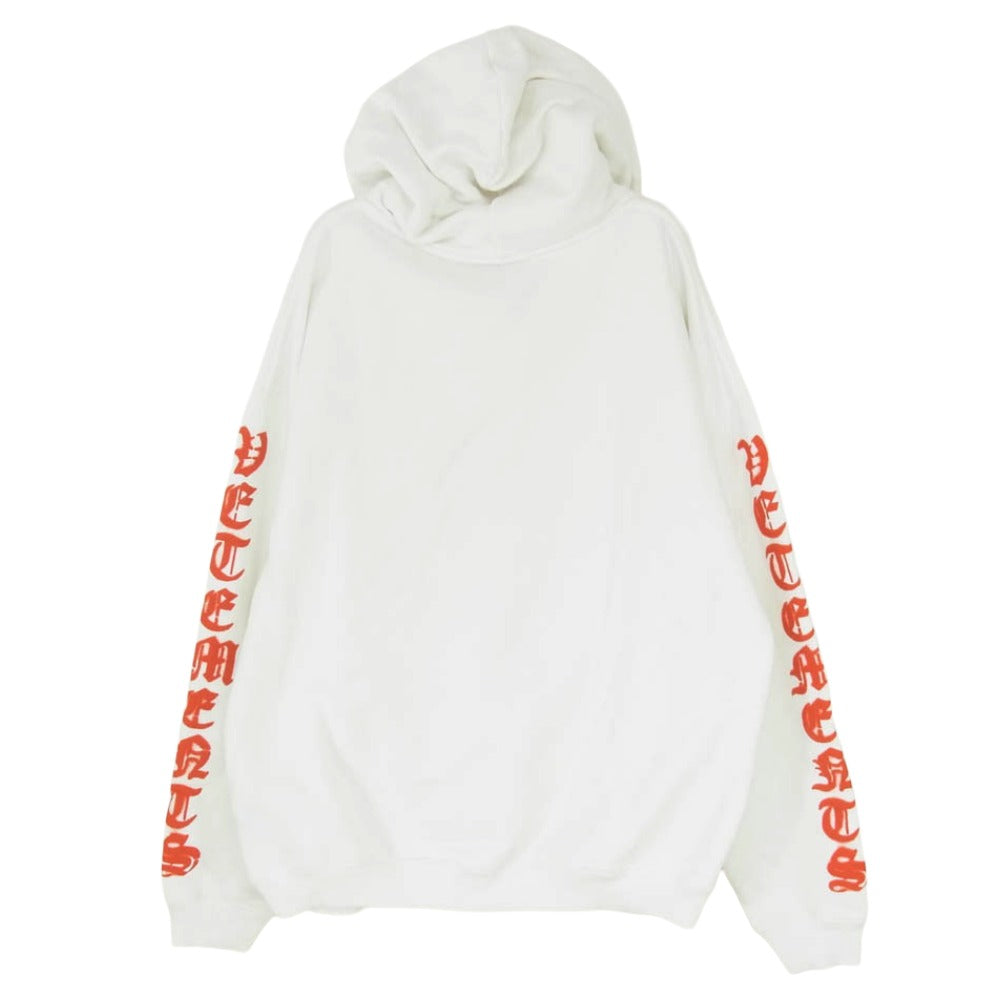 VETEMENTS ヴェトモン 21SS UE51TR650W Anarchy Hoodie アナーキーロゴ プルオーバーパーカー フーディ ホワイト系 XS【中古】