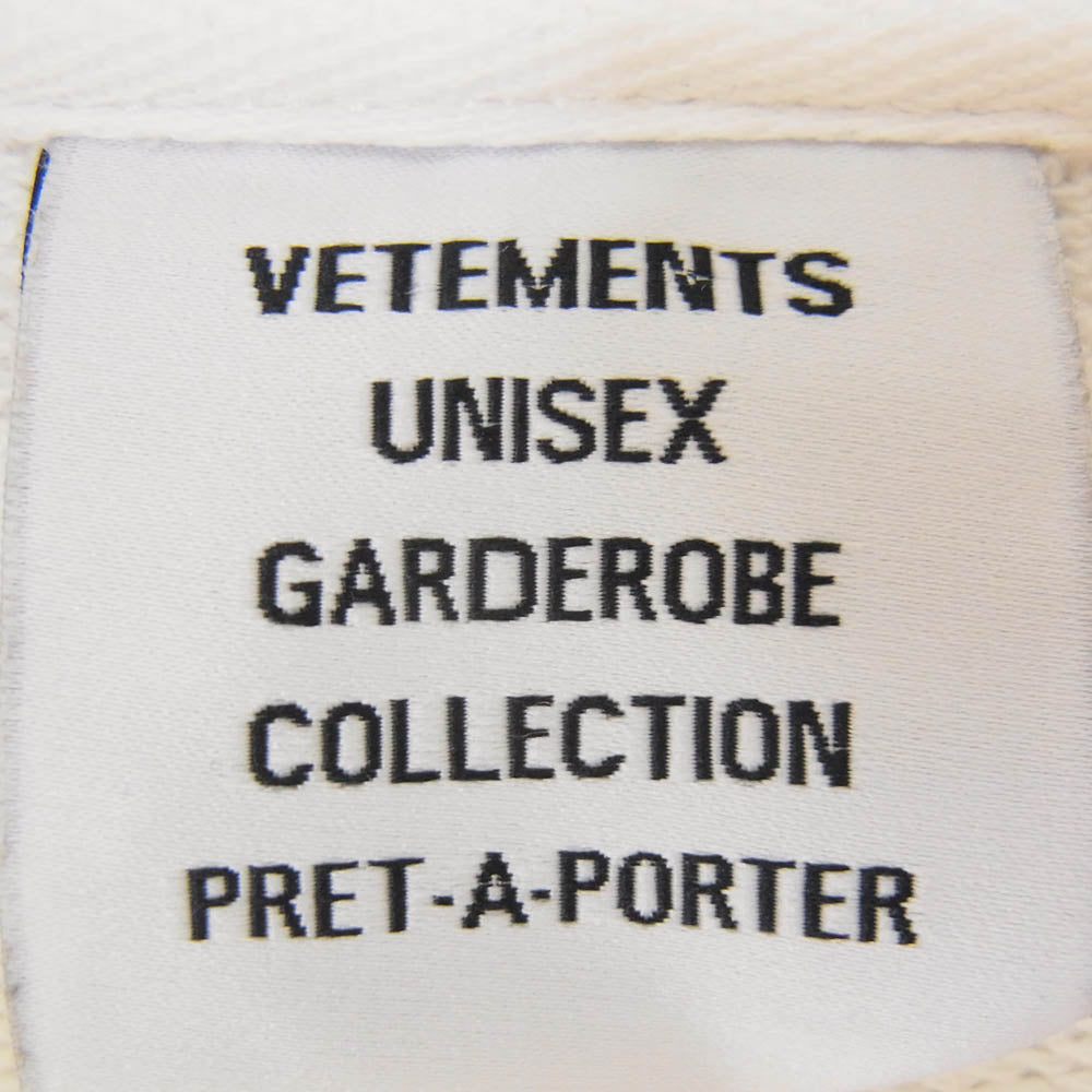 VETEMENTS ヴェトモン 21SS UE51TR650W Anarchy Hoodie アナーキーロゴ プルオーバーパーカー フーディ ホワイト系 XS【中古】