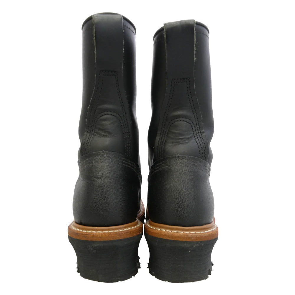 RED WING レッドウィング 8210 USA製 14年製 LOGGER BOOTS ロガーブーツ スチールトゥ レザー レースアップ ブーツ ブラック系 26cm【美品】【中古】