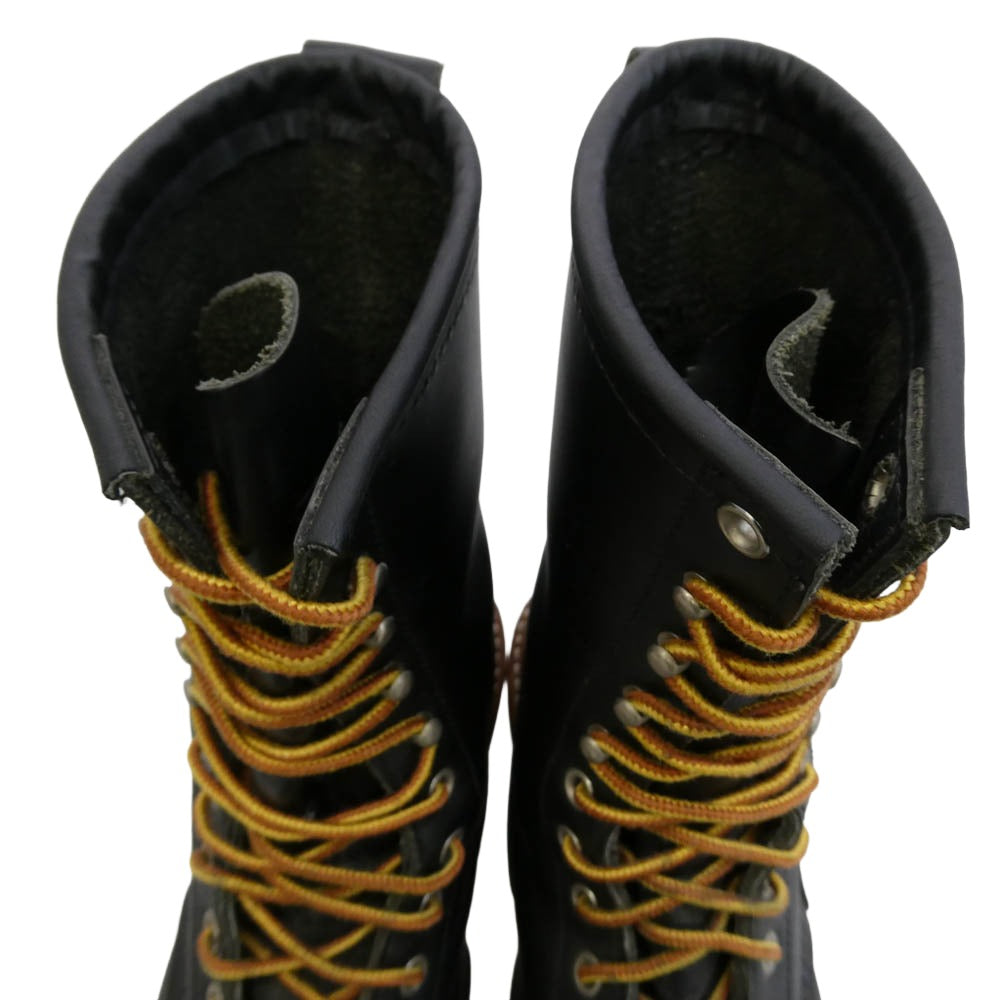 RED WING レッドウィング 8210 USA製 14年製 LOGGER BOOTS ロガーブーツ スチールトゥ レザー レースアップ ブーツ ブラック系 26cm【美品】【中古】