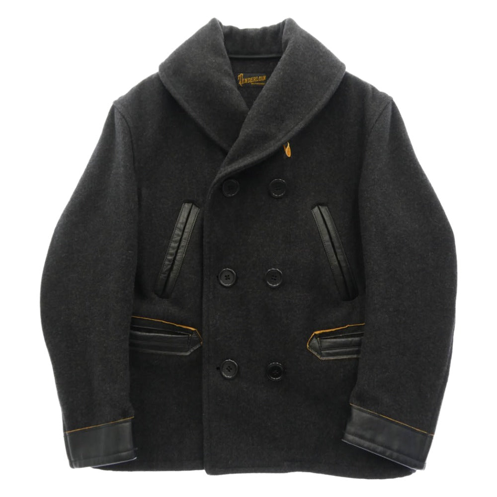 TENDERLOIN テンダーロイン T-RAIL ROADER SPECIAL HEATHER レザー切替 レイルローダー スペシャル Pコート チャコール系 M【中古】