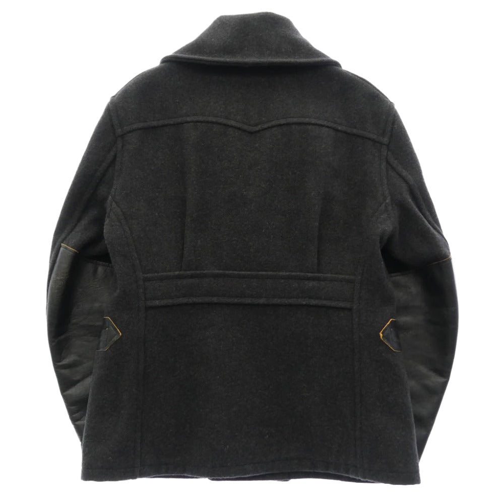 TENDERLOIN テンダーロイン T-RAIL ROADER SPECIAL HEATHER レザー切替 レイルローダー スペシャル Pコート チャコール系 M【中古】