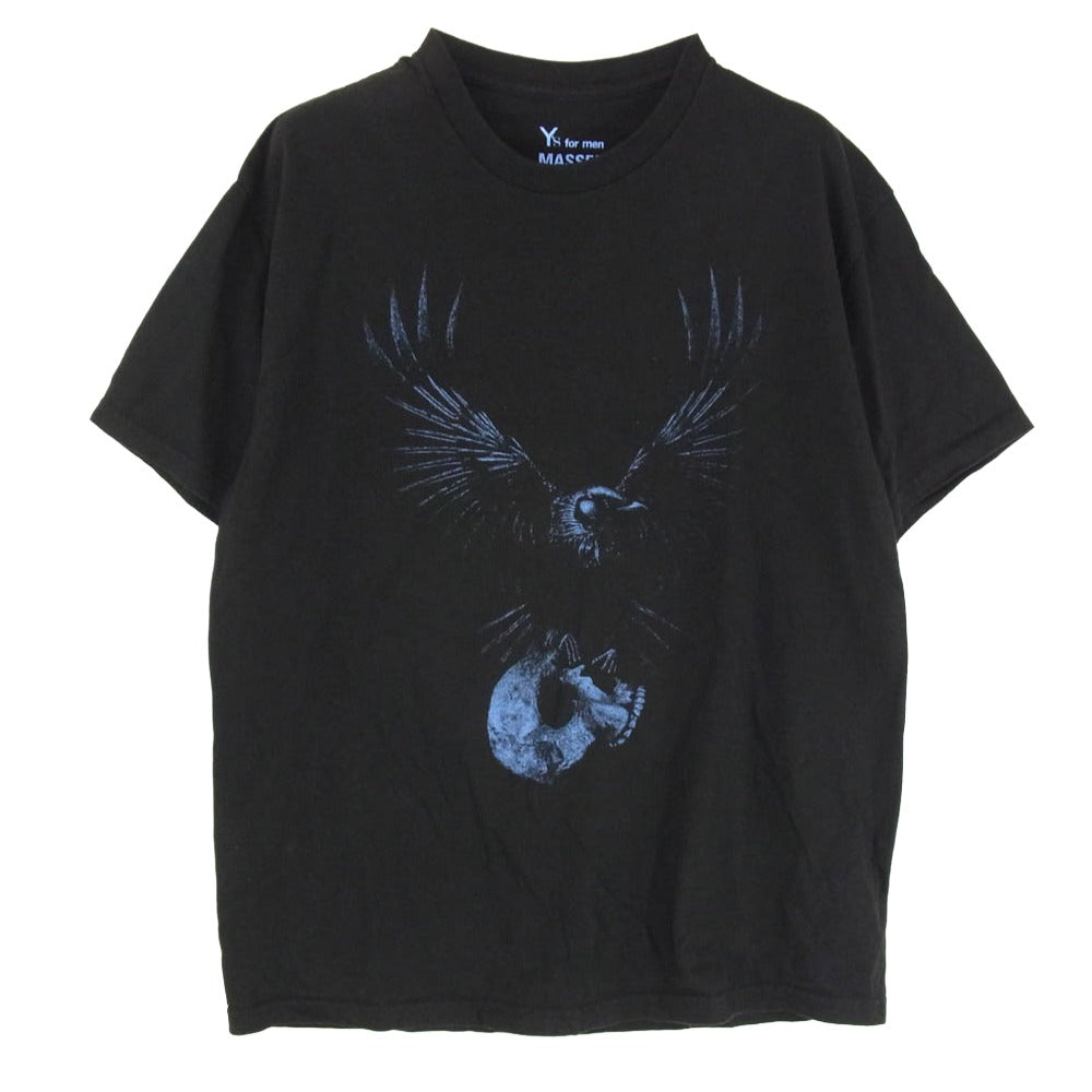 Y's Yohji Yamamoto ワイズ ヨウジヤマモト 25aw ML-T74-991 × MASSES COTTON SINGLE PRINT ROUND NECK SHORT SLEEVE T 半袖Tシャツ ショートスリーブカットソー ブラック系 L【中古】