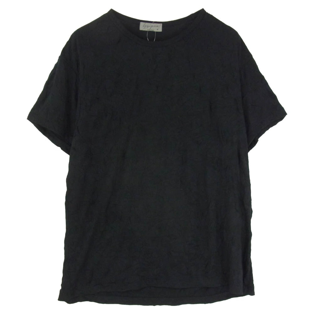Yohji Yamamoto POUR HOMME ヨウジヤマモトプールオム 20SS HN-T87-889 天竺シワ加工 半袖カットソー Tシャツ ブラック系 3【中古】