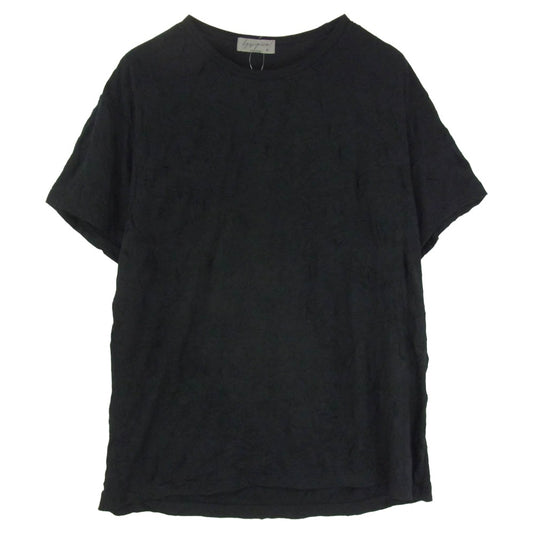 Yohji Yamamoto POUR HOMME ヨウジヤマモトプールオム 20SS HN-T87-889 天竺シワ加工 半袖カットソー Tシャツ ブラック系 3【中古】