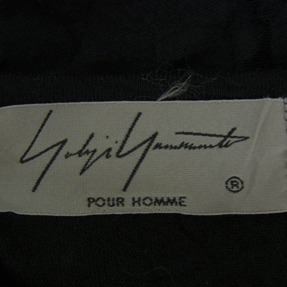 Yohji Yamamoto POUR HOMME ヨウジヤマモトプールオム 20SS HN-T87-889 天竺シワ加工 半袖カットソー Tシャツ ブラック系 3【中古】