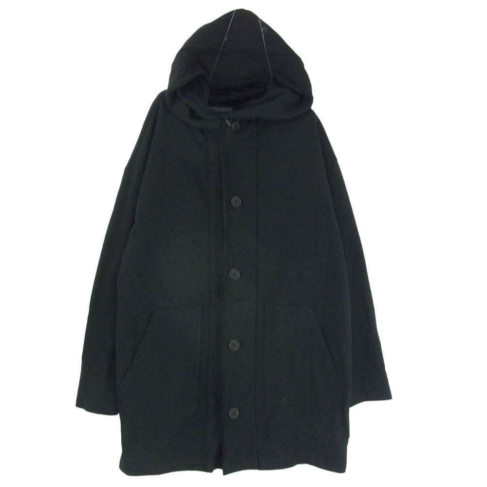 Yohji Yamamoto ヨウジヤマモト 25SS HP-T57-075 Regulation Hooded Coat レギュレーション フーデッドコート スウェット ジップアップ パーカー ブラック系 ２【中古】