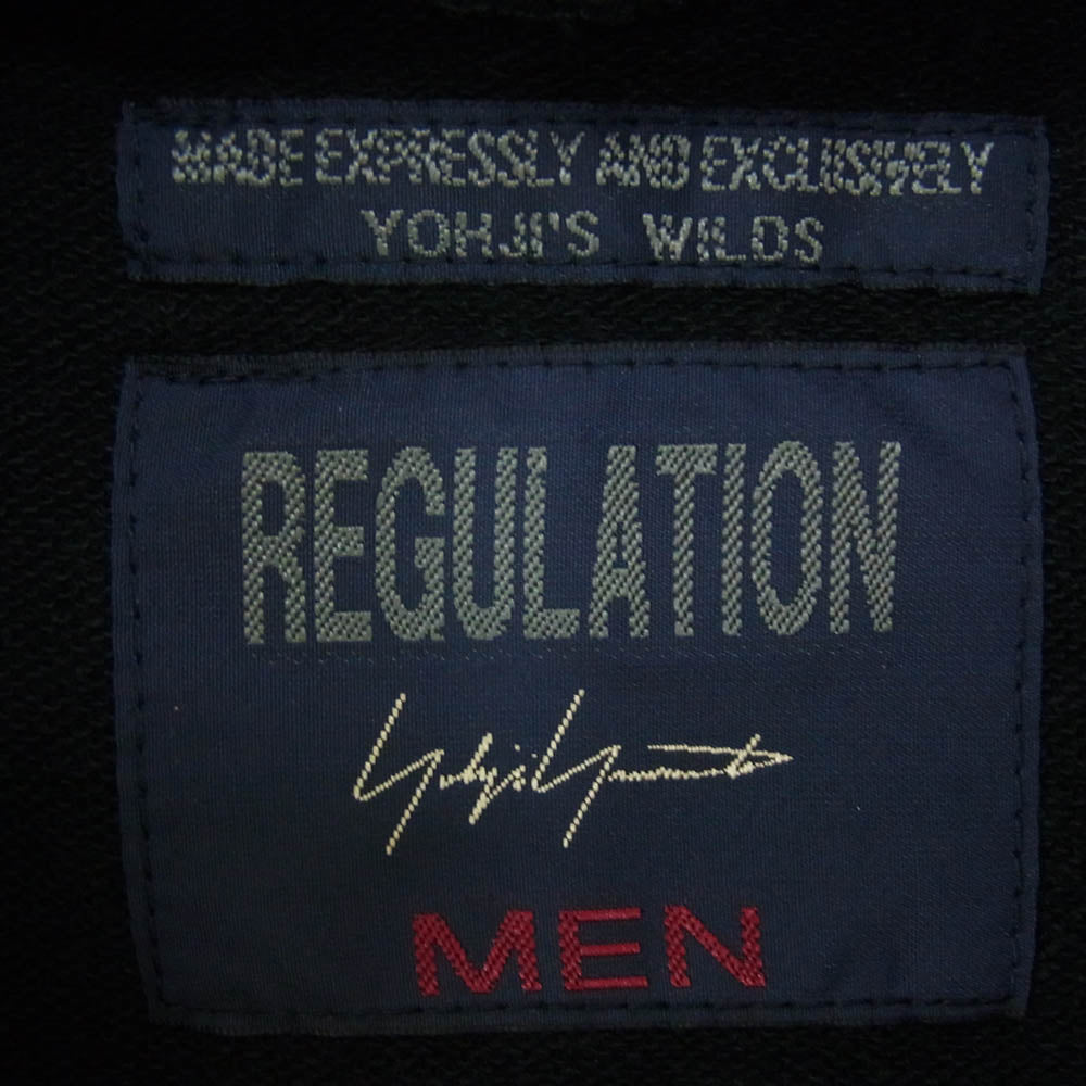 Yohji Yamamoto ヨウジヤマモト 25SS HP-T57-075 Regulation Hooded Coat レギュレーション フーデッドコート スウェット ジップアップ パーカー ブラック系 ２【中古】
