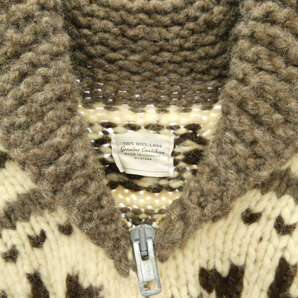 ヴィンテージ genuine cowichan sweater カウチン ニット セーター ブラウン系 不明【中古】