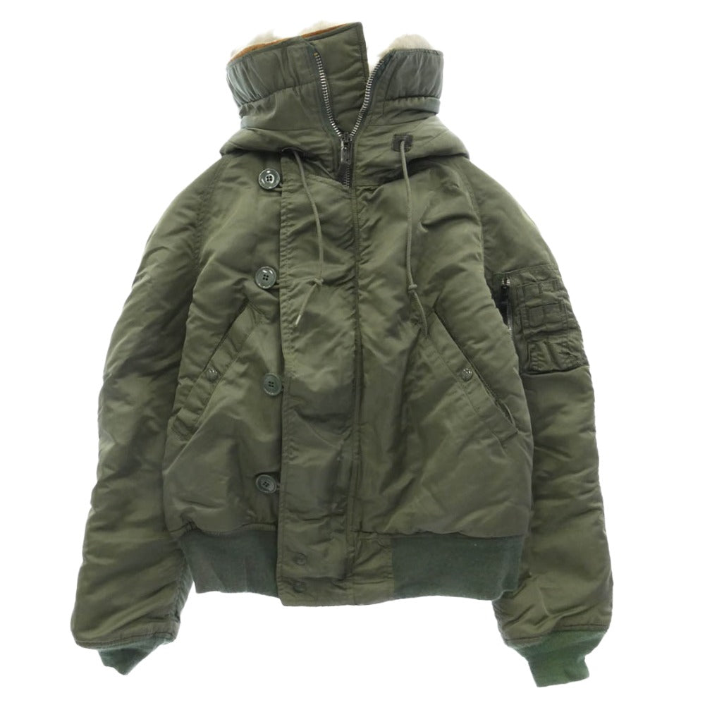 ALPHA アルファ MIL-J-6278F 80S 90S USA製 N-2B ミリタリー フライトジャケット グリーン系 S【中古】