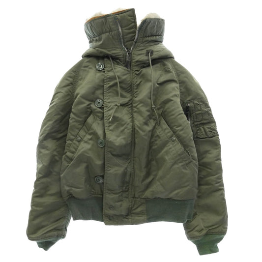 ALPHA アルファ MIL-J-6278F 80S 90S USA製 N-2B ミリタリー フライトジャケット グリーン系 S【中古】