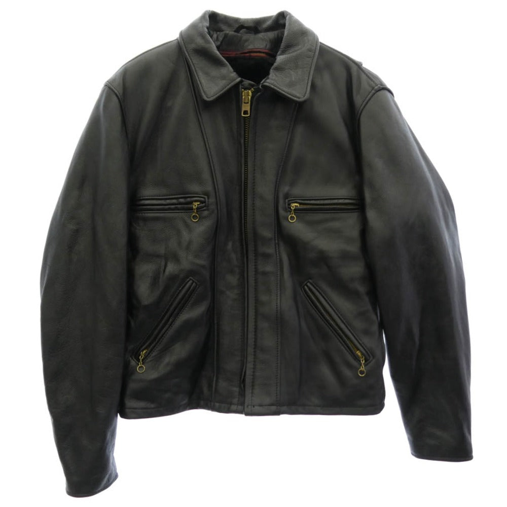 schott ショット 680 着脱式ボアライナー シングルライダース レザー ジャケット ブラック系 40【中古】