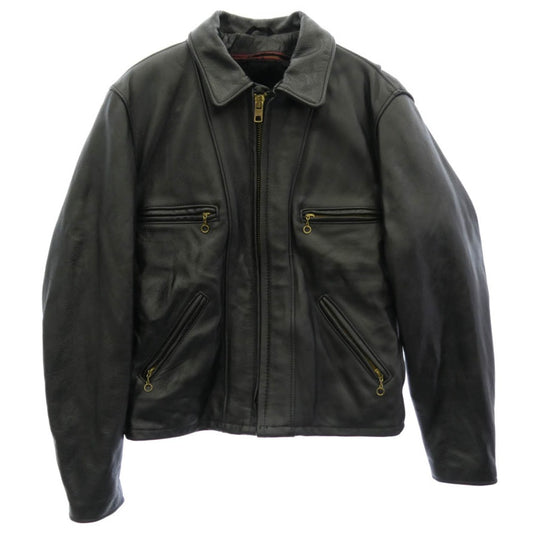 schott ショット 680 着脱式ボアライナー シングルライダース レザー ジャケット ブラック系 40【中古】