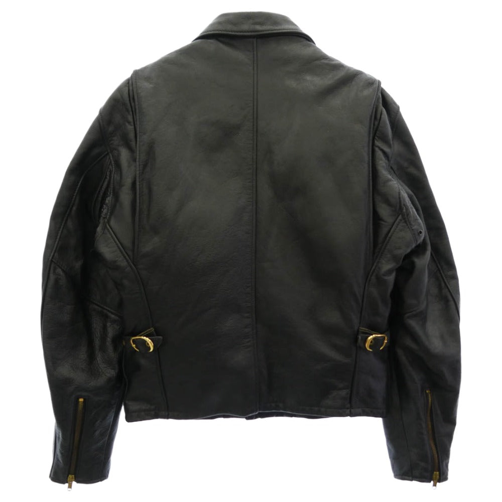schott ショット 680 着脱式ボアライナー シングルライダース レザー ジャケット ブラック系 40【中古】