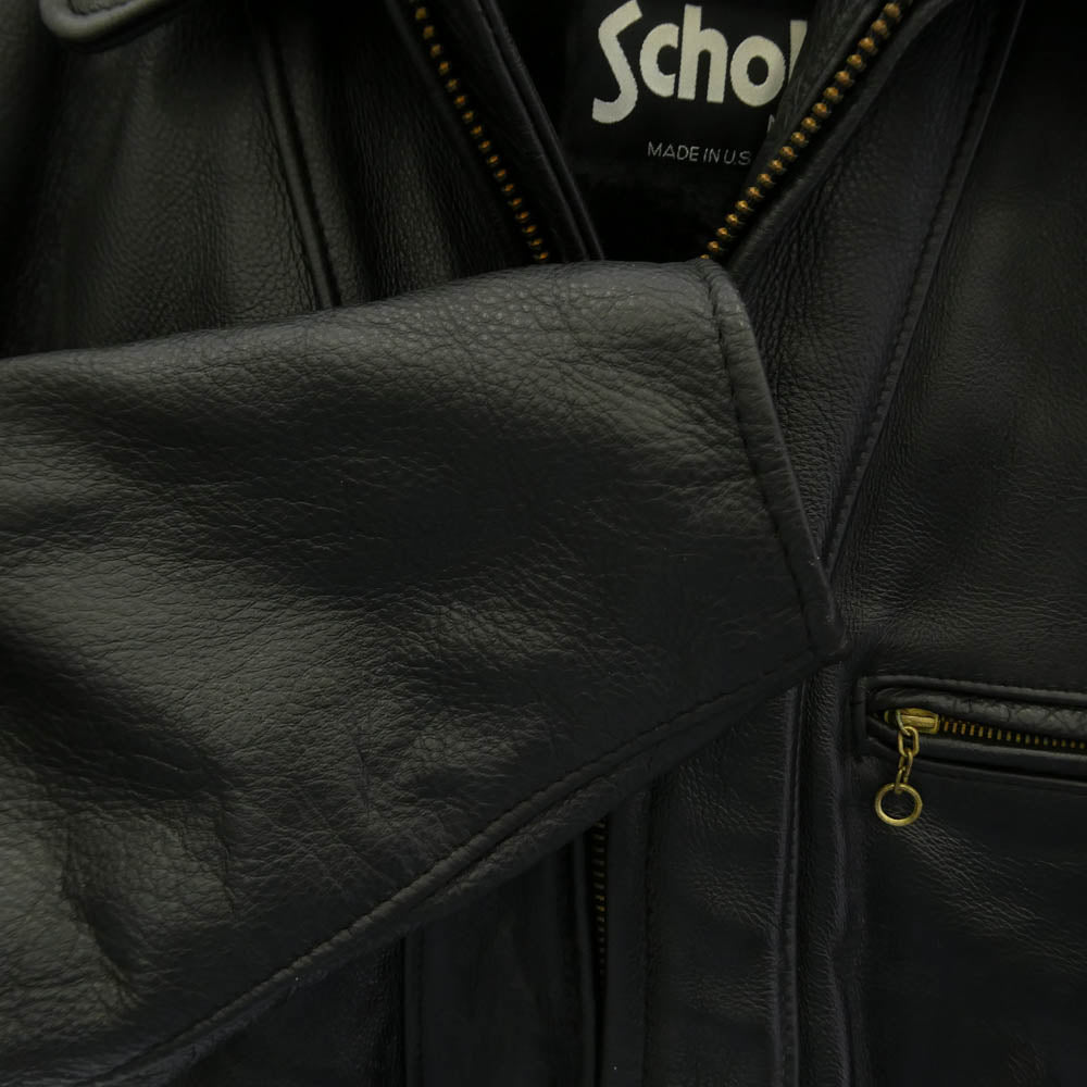 schott ショット 680 着脱式ボアライナー シングルライダース レザー ジャケット ブラック系 40【中古】