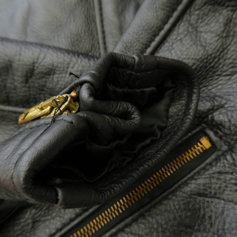 schott ショット 680 着脱式ボアライナー シングルライダース レザー ジャケット ブラック系 40【中古】