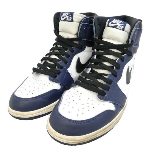 NIKE ナイキ DZ5485-401 Air Jordan 1 Retro High OG Midnight Navy AJ1 エアジョーダン1 レトロ ハイ OG ハイカットスニーカー ホワイト系 ネイビー系 28cm【中古】
