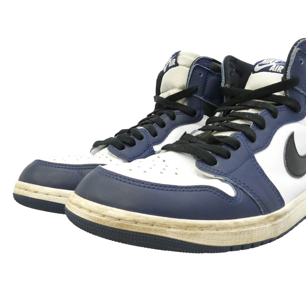 NIKE ナイキ DZ5485-401 Air Jordan 1 Retro High OG Midnight Navy AJ1 エアジョーダン1 レトロ ハイ OG ハイカットスニーカー ホワイト系 ネイビー系 28cm【中古】