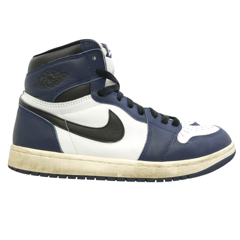 NIKE ナイキ DZ5485-401 Air Jordan 1 Retro High OG Midnight Navy AJ1 エアジョーダン1 レトロ ハイ OG ハイカットスニーカー ホワイト系 ネイビー系 28cm【中古】