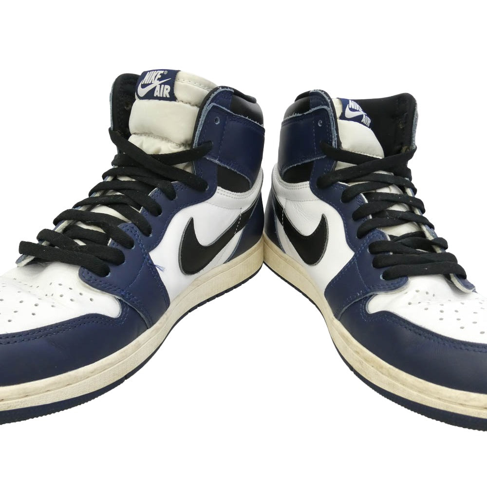 NIKE ナイキ DZ5485-401 Air Jordan 1 Retro High OG Midnight Navy AJ1 エアジョーダン1 レトロ ハイ OG ハイカットスニーカー ホワイト系 ネイビー系 28cm【中古】